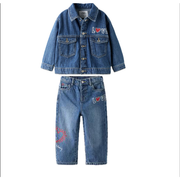 Zara Other - Zara x Keith Haring Denim Set Size 3